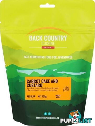 Back Country Cuisine Freeze Dried Meal - Carrot Cake & Custard - Regular - BC436