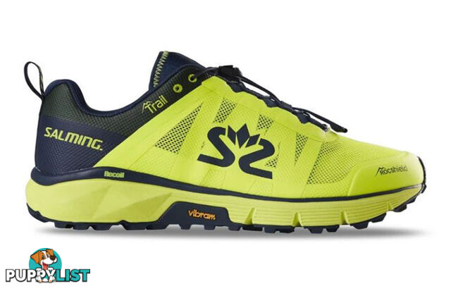 Salming Trail 6 Mens Trail Running Shoes - Safety Yellow/Navy Blue - US12.5 - 1280057-1904-4713