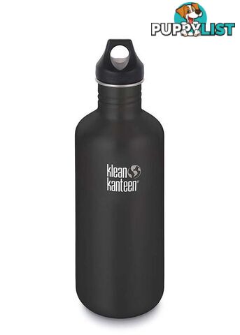 Klean Kanteen 40oz Classic Loop Cap Water Bottle 1.2L - Shale Black - XK1003096