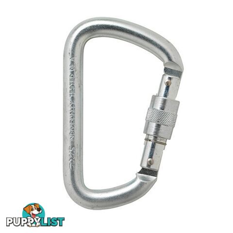 Axis Mod D Screwgate Steel Carabiner - Silver - AXS508SSIL