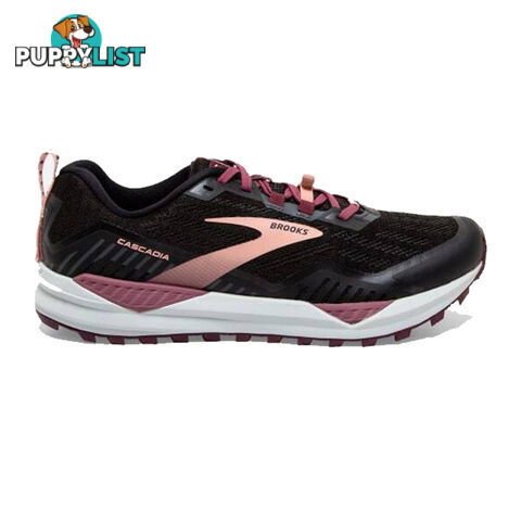 Brooks Cascadia 15 Womens Trail Running Shoes - Black/Ebony/Coral Cloud - 8 - 120331-1B-087-8