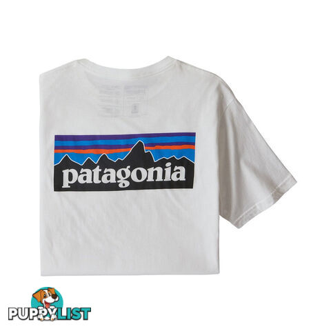 Patagonia P-6 Logo Organic Cotton Mens T-Shirt - White - XXL - 38535-WHI-XXL