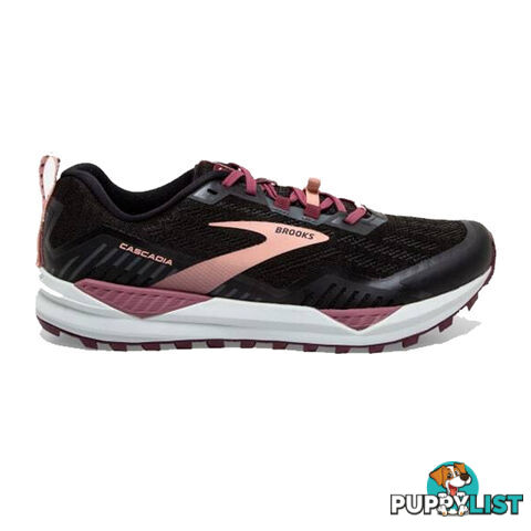 Brooks Cascadia 15 Womens Trail Running Shoes - Black/Ebony/Coral Cloud - 6.5 - 120331-1B-087-65