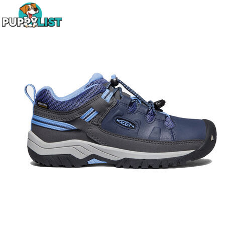 Keen Targhee Low WP Youth Waterproof Hiking Shoes - Blue Nights Della Blue - US 3 - 1022922-3