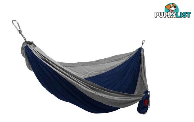 Grand Trunk Double Hammock w/ Strap - Navy/Silver - DLXH-03