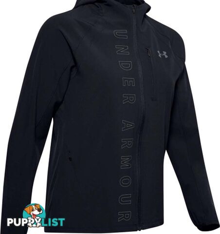 Under Armour Qualifier OutRun The Storm Womens Lightweight Running Jacket - Black/Black/Reflective - LG - 1350202-001-LG