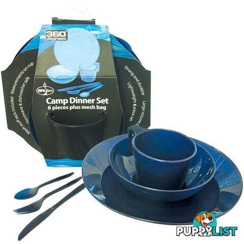 360 Degrees Camp Dinner Plate Set - 360DSETBLU