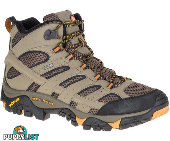 Merrell Moab 2 Mid Goretex Mens (2E) Wide Waterproof Hiking Boots - Walnut - J06057W