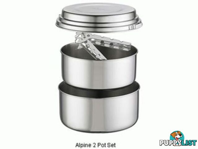 MSR Alpine 2 Stainless Steel 2 Person Pot Cookset - F662-21720