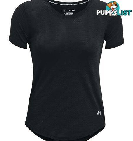 Under Armour Streaker SS Womens Running T-Shirt - Black/Black/Reflective - LG - 1361371-001-LG