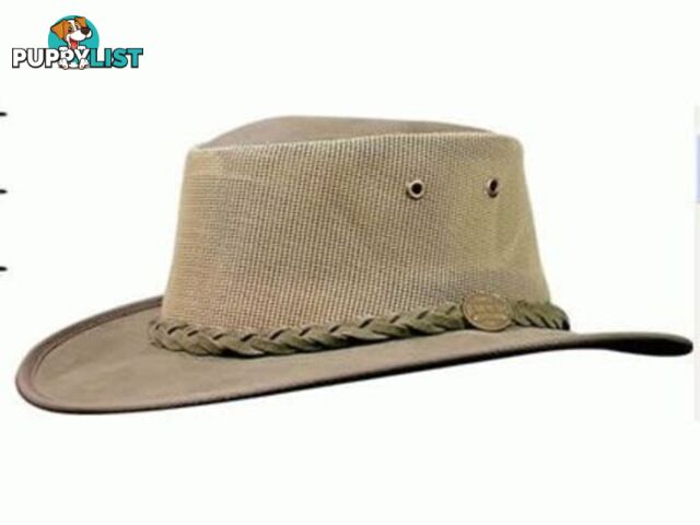 Barmah Foldaway Cooler Leather Hat - Hickory Brown - 1064HI