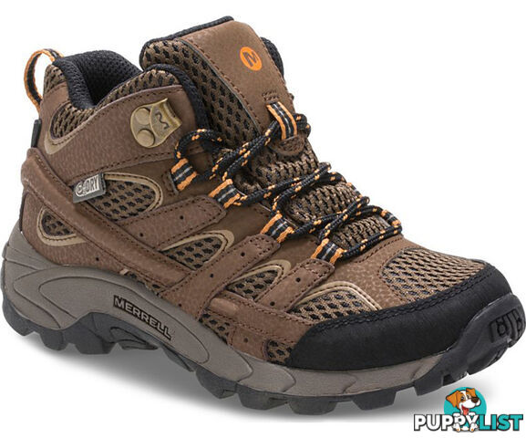 Merrell Moab 2 Mid Big Kids Waterproof Hiking Boots - Earth - 13US - MK261204-13