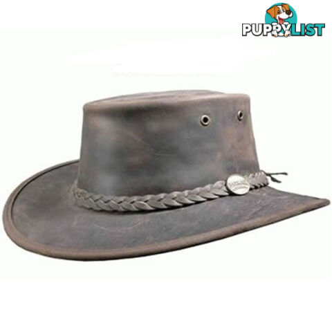 BARMAH FOLDAWAY BRONCO LEATHER HAT BROWN [Hat Size:XXL] - 1060BRXXL