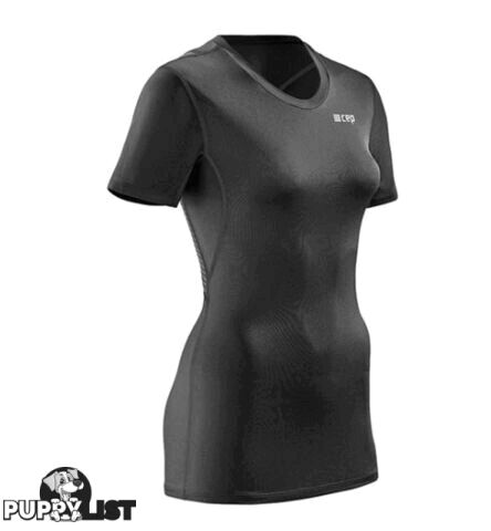 CEP Wingtech Short Sleeve Womens Running T-Shirt - Black - L - W0FD554