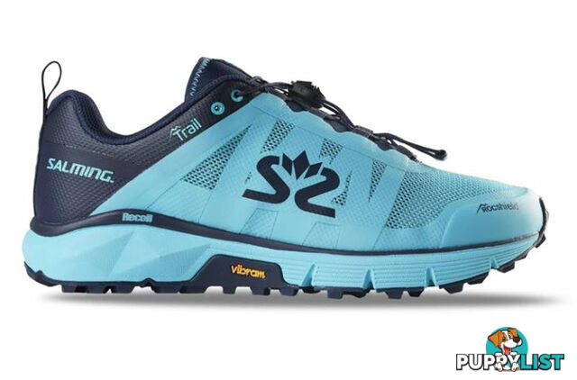 Salming Trail 6 Womens Trail Running Shoes - New Light Blue/Navy Blue - US7.5 - 1280058-3704-3823