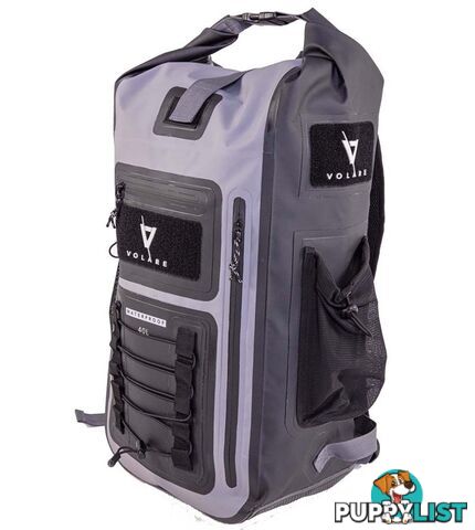 Volare Waterproof Adventure Backpack - 40 Litre - Black - VWBPBLK-40