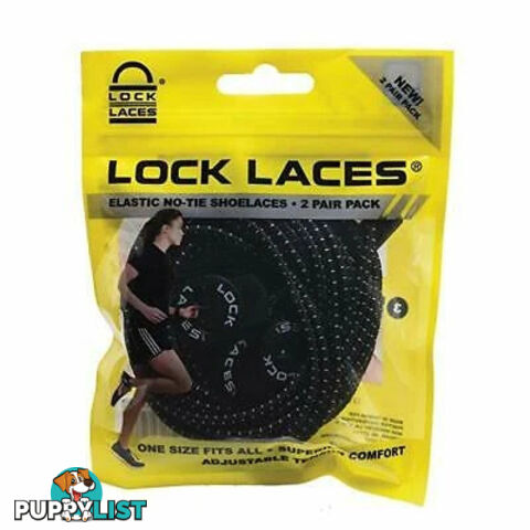 Lock Laces Original - Black - 2 Pack - LL-ORIG-2PK