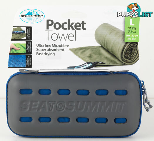 Sea To Summit Microfibre Pocket Towel Large - Cobalt - apoctlc