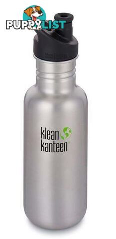 Klean Kanteen 18oz Classic Sport Cap Water Bottle .53L - Brushed Stainless - XK1003075