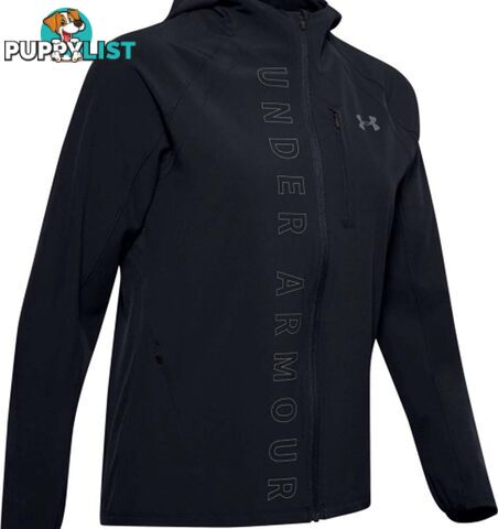 Under Armour Qualifier OutRun The Storm Womens Lightweight Running Jacket - Black/Black/Reflective - MD - 1350202-001-MD