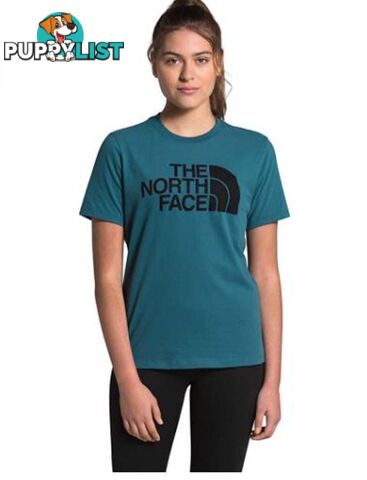 The North Face Half Dome Cotton Womens Short Sleeve Everyday Tee - Mallard Blue/TNF Black - Xs - NF0A4M4SSF7-QXS