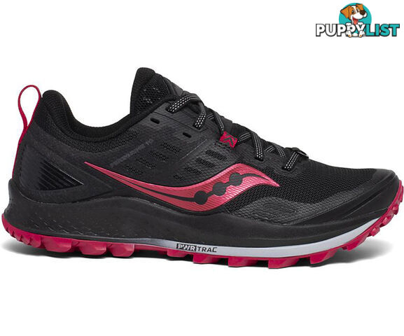 Saucony Peregrine 10 Wide Womens Trail Running Shoes - Black/Barberry - S10557-20