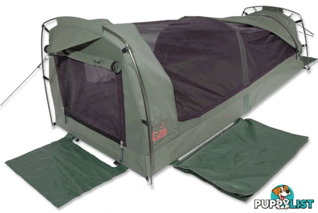 Sahara Vagabond Deluxe King Single Dome Canvas Swag & Bag - SA-MS-3-SGL