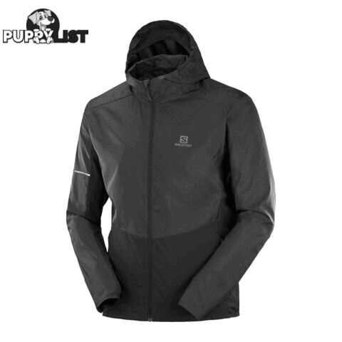 Salomon Agile FZ Mens Water Repellent Running Jacket - Black - L - LC1297800-L