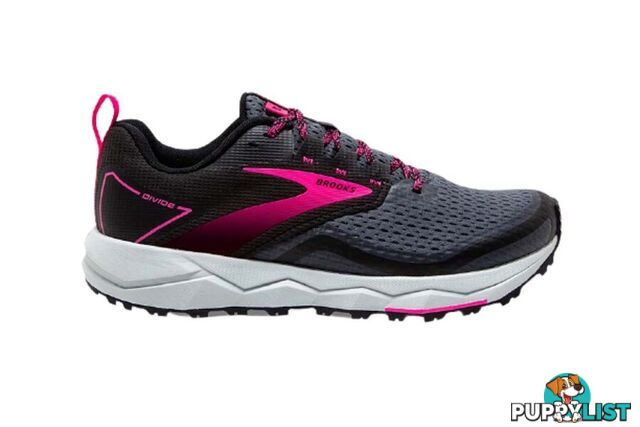 Brooks Divide 2 Womens Trail Running Shoes - Black/Ebony/Pink - 8.5US - 1203421B-069-85