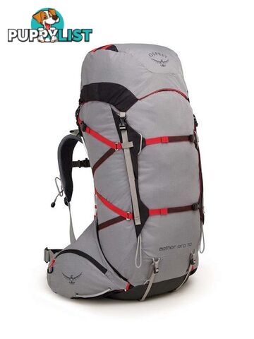 Osprey Aether Pro 70L Lightweight Hiking Backpack - Kepler Grey-M - OSP0712-KeplerGry-M