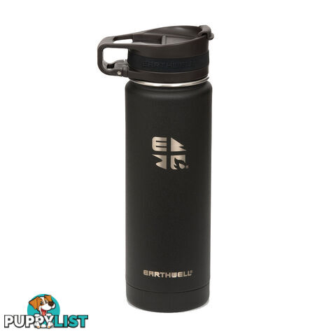 Earthwell Roaster Vacuum Bottle 20oz/590ml - Loop Cap - Volcanic Black - VJ20-R10L10