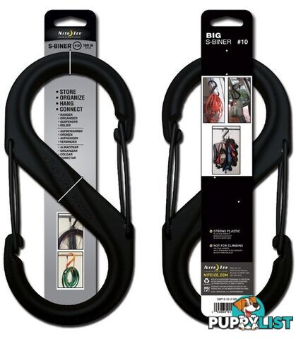 Nite Ize #10 S-Biner Double Gated Carabiner - Black - xnsbp100301bg