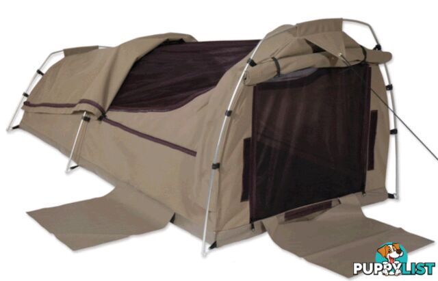 Sahara Nomad King Single Dome Canvas Swag & Bag - Brown - sa-nomad-br-sg