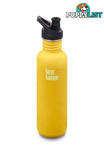 Klean Kanteen 27oz Classic Sport Cap Water Bottle .8L - Lemon Curry - XK1003089