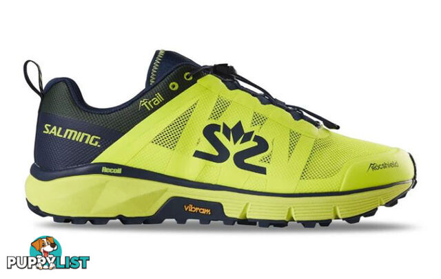 Salming Trail 6 Mens Trail Running Shoes - Safety Yellow/Navy Blue - US11.0 - 1280057-1904-4513