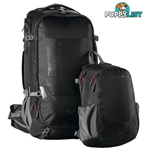 Caribee Magellan 65L Travel Backpack With Daypack - Black - 6930