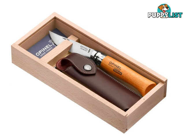 Opinel No. 8 Knife with Pouch - Carbon Beach Handle - 815