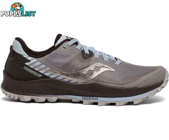 Saucony Peregrine 11 Wide Womens Trail Running Shoes - Zinc/Sky/Loom - 6.5US - S10642-35-65