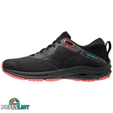 Mizuno Wave Rider 2 GTX Womens Waterproof Road Running Shoes - D.Shadow/Black/F.Coral - J1GD207909