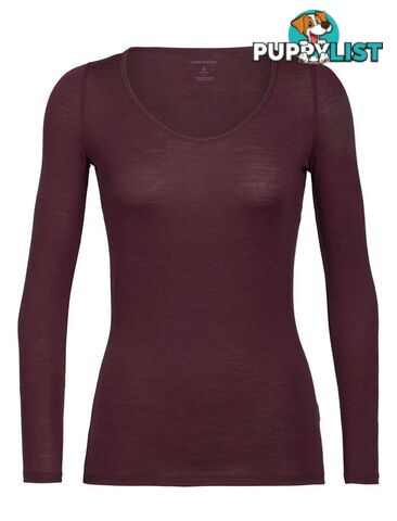 Icebreaker Merino Siren LS Sweetheart Womens Top - Redwood - XS - 103194632XS