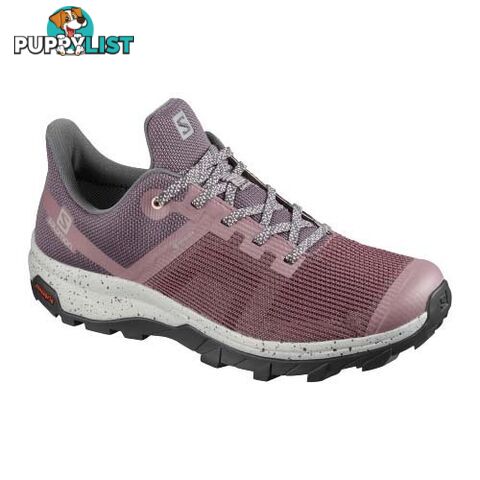 Salomon Outline Prism GTX Womens Hiking Shoes - Flint/Ebony/Tropical Peach - 9US - 411281-075