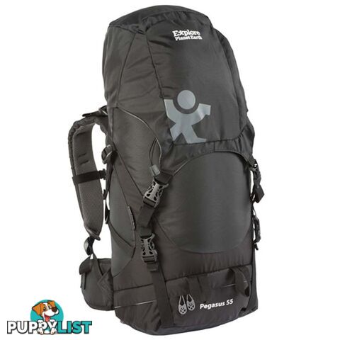 Explore Planet Earth Pegasus 55L Hiking Backpack - Black - PEG55BLK