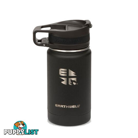 Earthwell Roaster Vacuum Bottle 12oz/350ml - Loop Cap - Volcanic Black - VJ12-R10L10