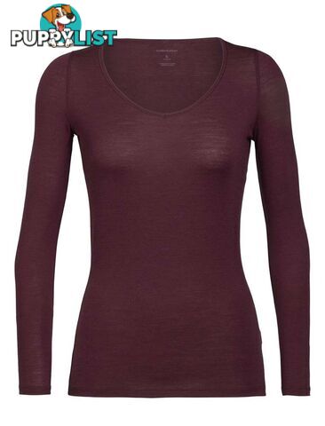 Icebreaker Merino Siren LS Sweetheart Womens Top - Redwood - XL - 103194632XL