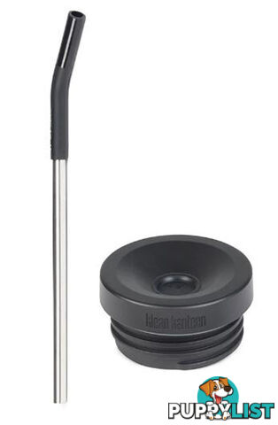 Klean Kanteen Wide Straw Cap - Black/Brushed Stainless Steel - XK1005794