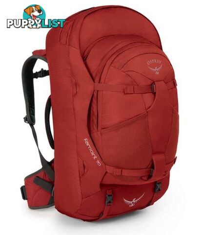 Osprey Farpoint 70L Ultralight Travel Backpack & Daypack - Jasper Red - OSP0532-JasperRed