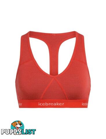 Icebreaker Sprite Racerback Womens Merino Bra - Fire - S - 103020618S