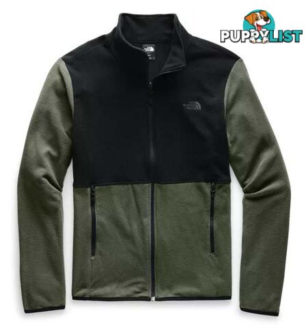 The North Face TKA Glacier FZ Mens Fleece Jacket - New Taupe Green/TNF Black - S - NF0A4AJCBQW-R0S