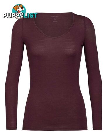 Icebreaker Merino Siren LS Sweetheart Womens Top - Redwood - M - 103194632M