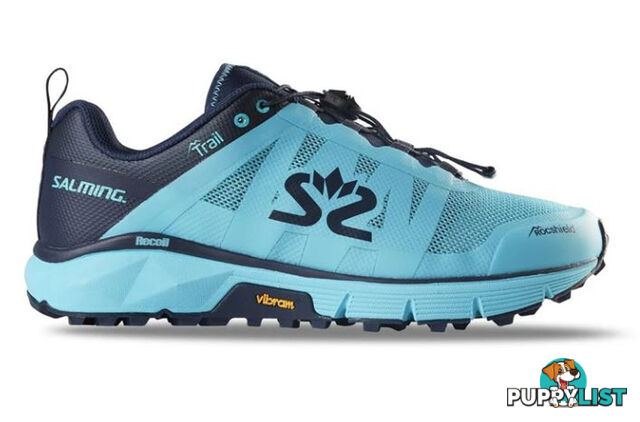 Salming Trail 6 Womens Trail Running Shoes - New Light Blue/Navy Blue - US7.0 - 1280058-3704-38